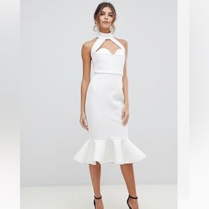 New ASOS | White Halter Mermaid Dress size 2